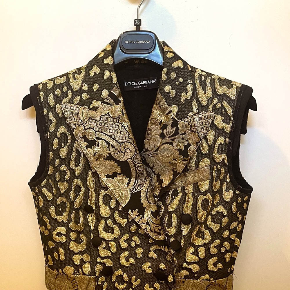Dolce & Gabbana Jacquard Metallic Vest Size 42 (8 US)